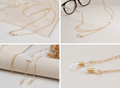 ✨ Elegante Brillenkette in Gold mit Perlendetail